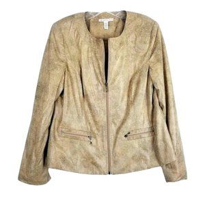 JM Collection Jacket Women Size 12P Snake Print Full Zip